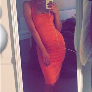 COPY - 🏷Zara Coral Midi Bodycon Dress